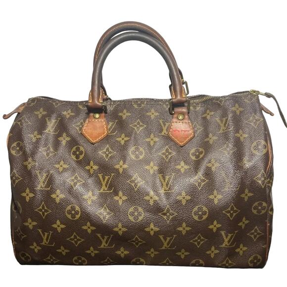 Louis Vuitton Monogram LV Leather Speedy 35 Travel Bag (LVXX202) - Picture 1 of 12